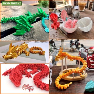 Mô hình rồng, trứng rồng 3d linh hoạt, rồng hoa hồng, rồng pha lê, quy long - in3d.indini