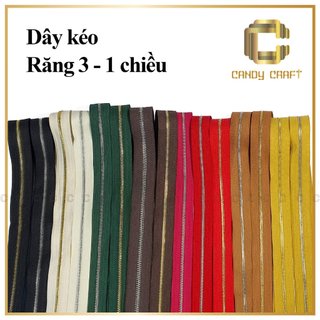Dây kéo 1 chiều răng 3(không kèm đầu khóa) - phụ kiện làm túi xách
