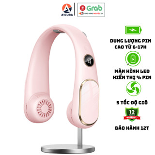 Quạt Đeo Cổ Mini Không Cánh Cao Cấp Thế Hệ Mới Có Màn Hình LED Pin Trâu 6-17H Chính Hãng A1CURA