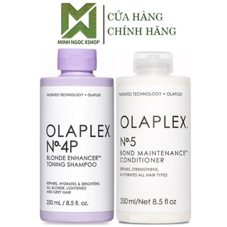 Cặp dầu gội tím khử vàng olaplex no.4p + dầu xả olaplex no5 250ml