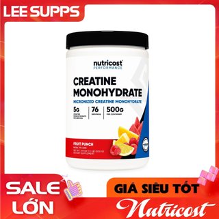 Creatine Monohydrate Nutricost 500g 100 lần dùng - Giúp tăng sức manh trước tập