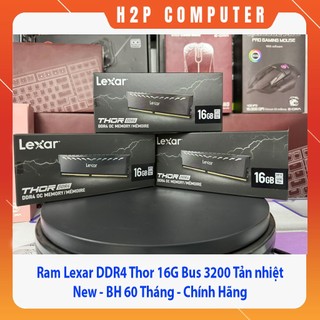  Bộ nhớ trong Ram Lexar Thor DDR4 16G Bus 3200 Tản nhiệt màu xám đen - New - Chính Hãng - BH 60 Tháng 