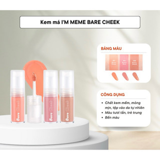 [AUTH 100%] MÁ HỒNG DẠNG KEM I’M MEME I’M BARE CHEEK LIQUID