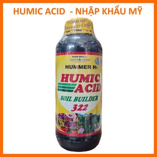 Phân Bón ACID Humic Mỹ 322 (1 lít) Growmore, Humic USA nhập khẩu chính hiệu, kích rễ, bật chồi, giải độc cho cây trồng