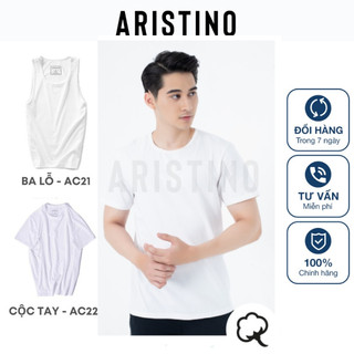 Áo thun cộc tay AC22 - ba lỗ  AC21 chính hãng Aristino chất liệu cotton cao cấp thấm hút mồ hôi tốt