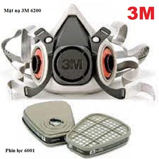 Mặt nạ phòng độc 3M6200 ,mặt nạ chống độc, mặt nạ phun sơn PU , khẩu trang phòng độc, khói bụi