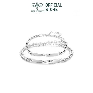 Lắc tay bạc đôi tlee, vòng tay đeo nam nữ infinity tlee jewelry