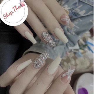 Nail box thiết kế , móng úp đính đá , móng tay giả cô dâu
