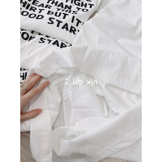 Đầm sát nách in chữ 2 lớp