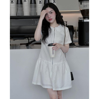 Đầm đuôi cá cổ sen trắng nhũ