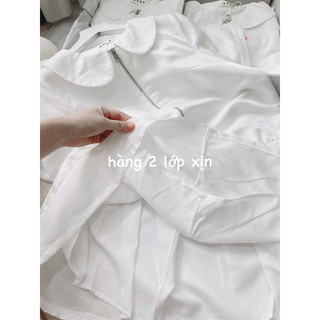 Đầm đuôi cá cổ sen trắng nhũ