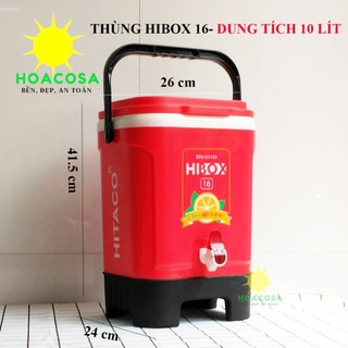 Thùng Đá Có Vòi 10L  ( 10 Lít ) HiBox 16 Hiệp Thành, Gọn Đẹp, Cứng Cáp, Giữ Đá Lâu- Đồ Gia Dụng Hoacosa