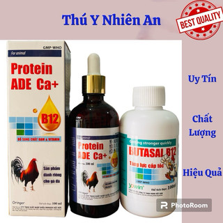 Bộ đôi nuôi gà Siêu cấp Vip: 1 chai Protein ADE và 1 chai Butasal B12 hừng gà, đỏ gà, tăng nước máu, Sung túc