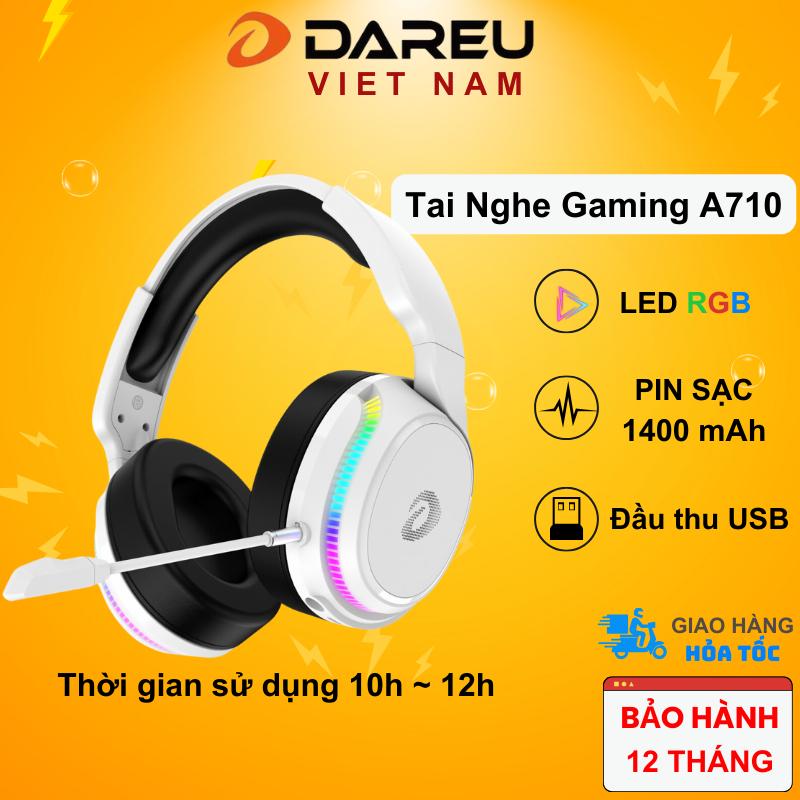 Tai nghe không dây Dareu A710 LED RGB / Wireless 5.8Ghz