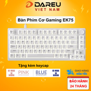 Bàn phím cơ DAREU EK75 WHITE - Led Trắng (2 sides RGB strip, DareU DREAM / FIREFLY sw, Type-C)