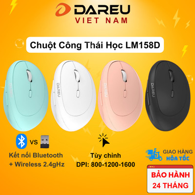 Chuột công thái học Dareu LM158D - Kết nối không dây Dual mode Bluetooth | Wireless 2.4gHz