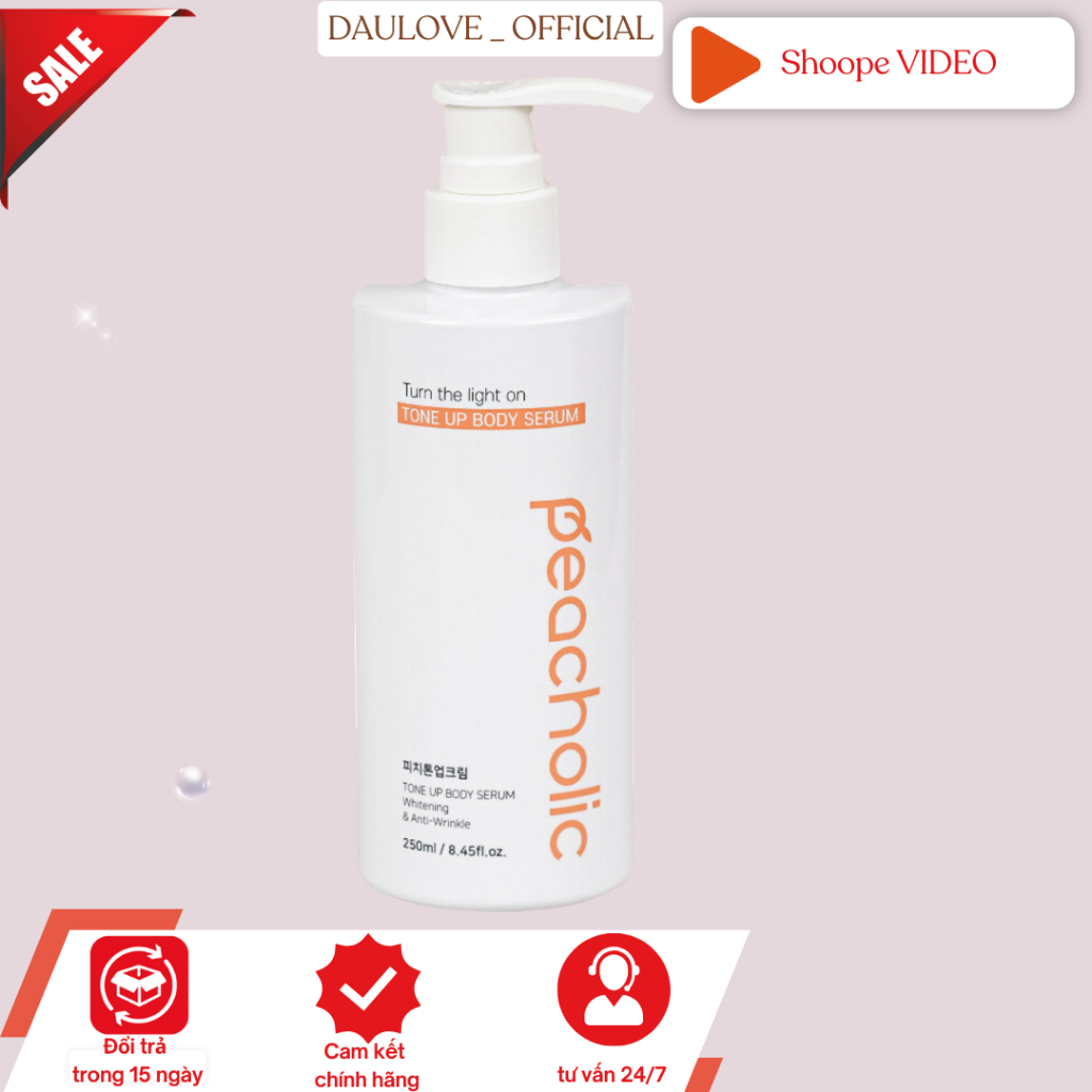 Sữa dưỡng thể nâng tone,không trôi không dính Peacholic Tone-up Body Serum 250ml ( mẫu cũ)