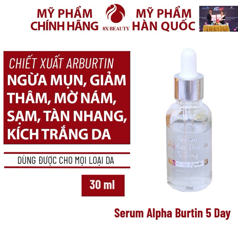 Serum Alpha Burtin Xóa Nám Tàn Nhang, Trắng Da 8x Beauty 30ml