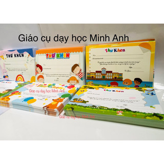 Set 100 thư khen A5 viết lời khen ngợi đến học sinh định lượng 200 dày đẹp