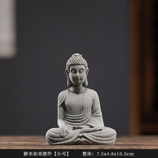 Tượng trang trí decor bể cá tượng phật ngồi thiền trang trí tiểu cảnh thác nước decor