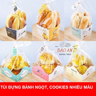 50 túi kèm đế giấy, dây buộc và tag đựng bánh cookies, bánh quy, bánh ngot