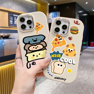 Ốp lưng Iphone XS/11 Pro/12/13 PM/14+/15 Pro/....chống sốc TPU viền bạc kim loại in hình phô mai