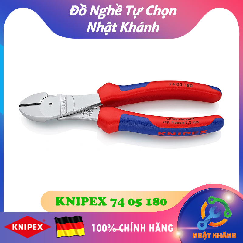 Kìm Cắt Thân Chéo 180mm Mạ Chrome Knipex 74 05 180 - [chính hãng Đức/Germany giá rẻ]