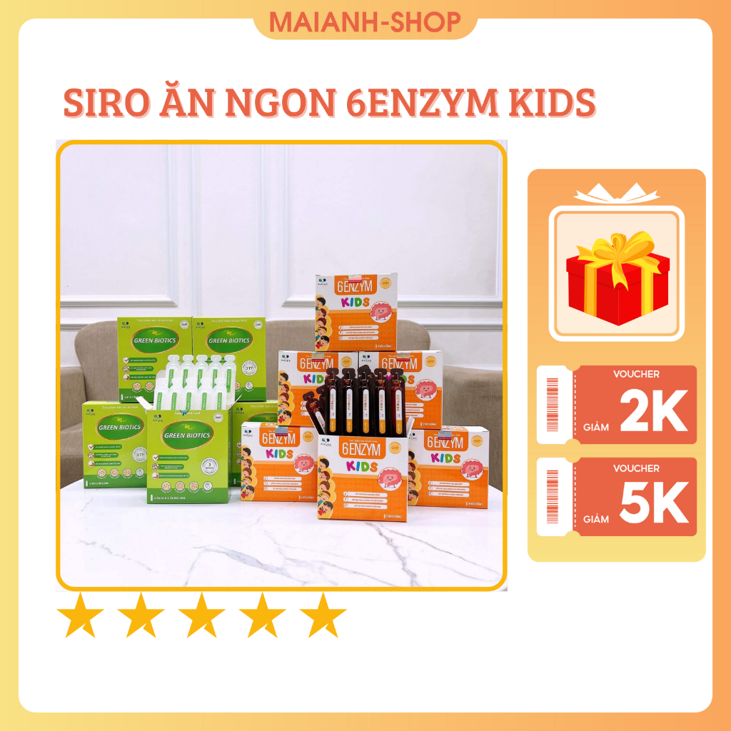 6 ENZYM KIDS - Giúp Bé Hết Biếng Ăn,Tăng Cân,Tăng Đề Kháng,Hết Táo Bón