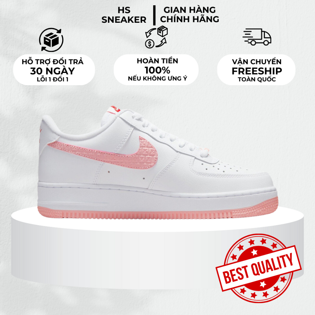 Giày AF1 Pink Love Vệt Hồng full box, hàng chuẩn best quality