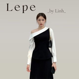 LEPE BY LINH - Áo sơ mi trễ vai tay bồng dài tay thiết kế Dawn