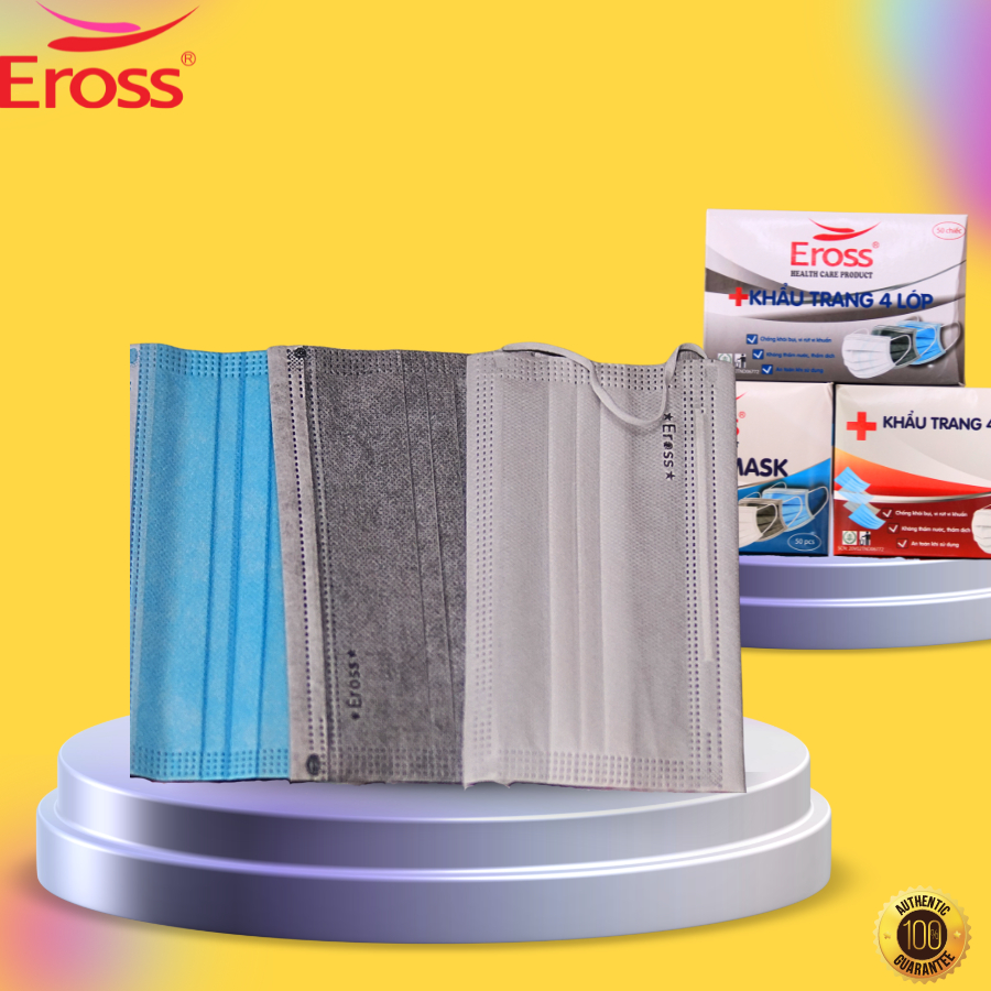 [Extra Hộp 50 Cái] Khẩu Trang Y Tế Kháng Khuẩn 4 Lớp Eross Vietnam