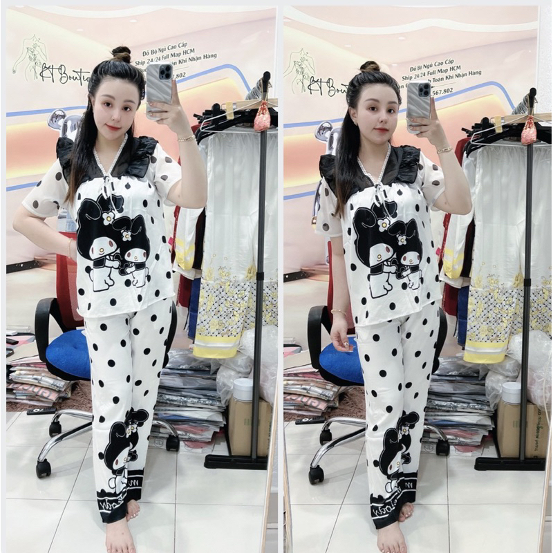 Đồ Bộ Tiểu Thư phối ren phối tơ voan 2ce lụa latin tơ tằm mát mịn nhẹ Đô bộ nữ mặc nhà , Pijama nữ 2