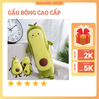  Gấu Bông Quả Bơ Dài 50cm Gối Ôm Người Lớn Vải Nỉ Mềm An Toàn cho bé Quà Tặng Sinh Nhật 