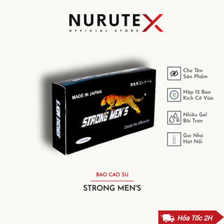 Bao cao su gân gai, kéo dài thời gian STRONG MEN, hộp 12 bcs, xuất xứ Nhật Bản