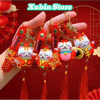 Móc khóa MÈO THẦN TÀI may mắn siêu cute hot trend 2023 phụ kiện túi xách,balo.ô tô xe máy