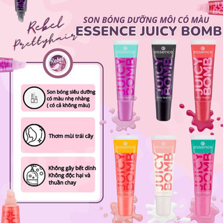  Son bóng dưỡng môi có màu ESSENCE JUICY BOMB SHINY LIPGLOSS 10ml cho môi căng mọng - Rebel.prettyhair 