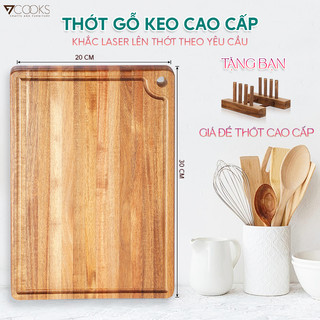 Thớt gỗ keo có lỗ treo tiện dụng thương hiệu 7COOKS, tính thẩm mỹ cao, an toàn cho sức khỏe