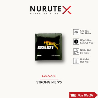Hộp 3 bao cao su gân gai, kéo dài thời gian STRONG MEN, xuất xứ Nhật Bản