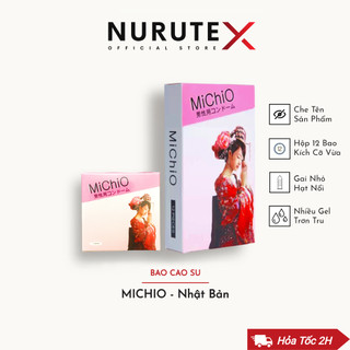 Bao cao su gân gai nhám MICHIO Nhật Bản, hộp 12 bcs