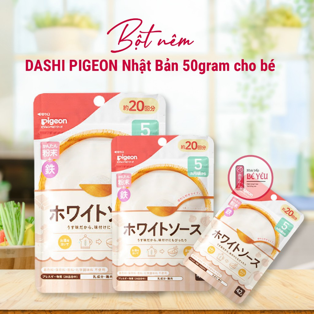 Bột nêm nước dùng Dashi Pigeon gói 42g - 50g_Nước dashi cho bé ăn dặm 5m+