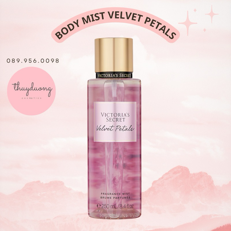 |AUTH| Xịt thơm body mist Victoria’s Secret - Body lotion - Velvet Petals 250ml