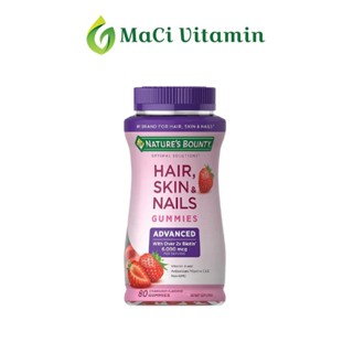 Kẹo dẻo Da tóc móng Nature’s Bounty 2X Biotin 6000 mcg 80 viên MaCi