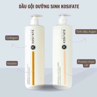 Dầu gội xả dưỡng sinh kosifate keratin complex phục hồi tóc hư tổn chống rụng tóc hương thơm nước hoa mềm mượt 1000ml