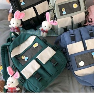 Balo Ulzzang cỡ lớn tặng kèm Sticker siêu cute - Cặp sách đi học nhiều ngăn thời trang, đa năng