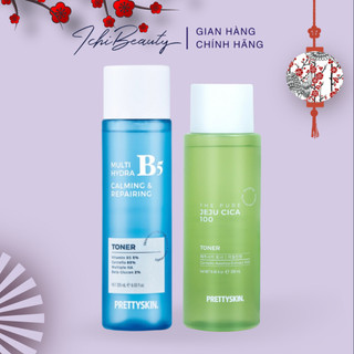 Toner rau má PrettySkin Jeju Cica và Multi Hydra B5 cân bằng da pH 5.5 kiềm dầu cấp ẩm phục hồi | Ichibeauty.vn