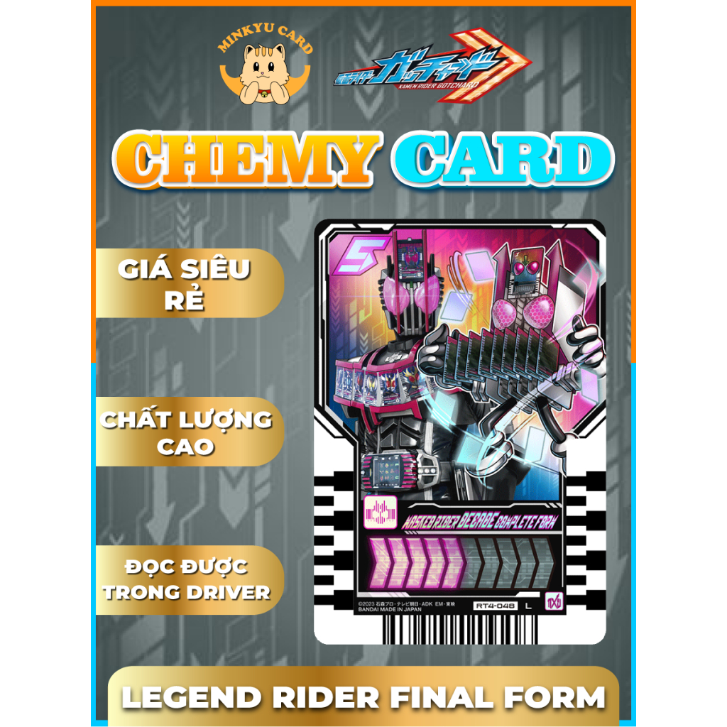 [CARD IN] Thẻ bài Kamen Rider Gotchard [Gotchard Chemy card] bộ Legend Rider FINAL FORM