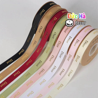 Ruy băng gân bản 2cm chữ Dior