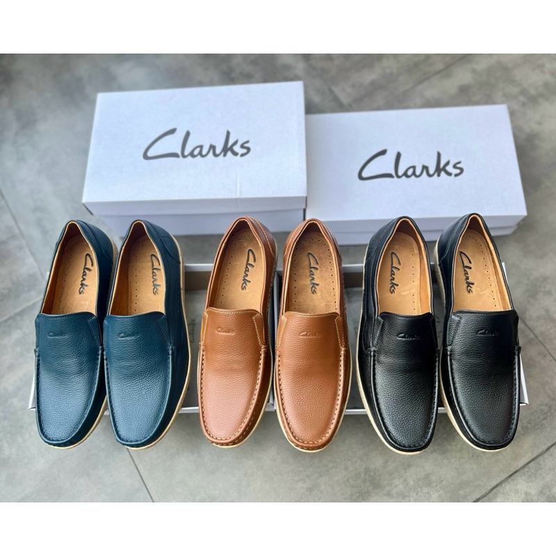 Giày lười(Mọi) da bò Clarks/Ảnh thật