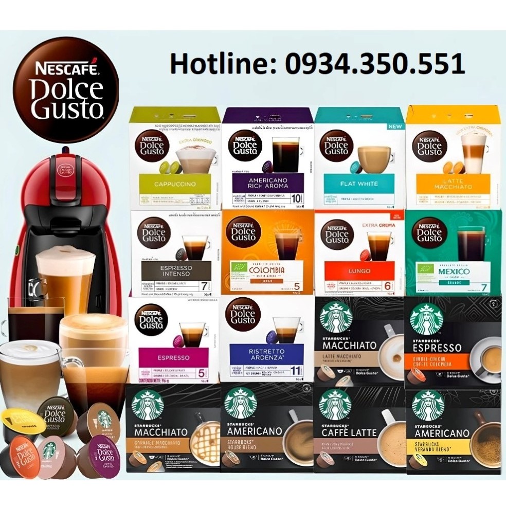 Cà Phê Viên Nén Nescafe Dolce Gusto, Cafe Viên Nén Dolce Gusto, Hộp 12 Viên, Nhiều Vị, Hàng Chính Hãng, Shop Authentic