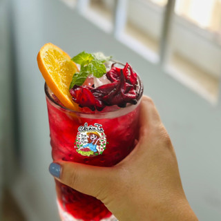 Mứt atiso đỏ decor kèm trà trái cây - siro - sữa chua ít ngọt siêu giòn (hibiscus, bụp giấm, hoa hồng)